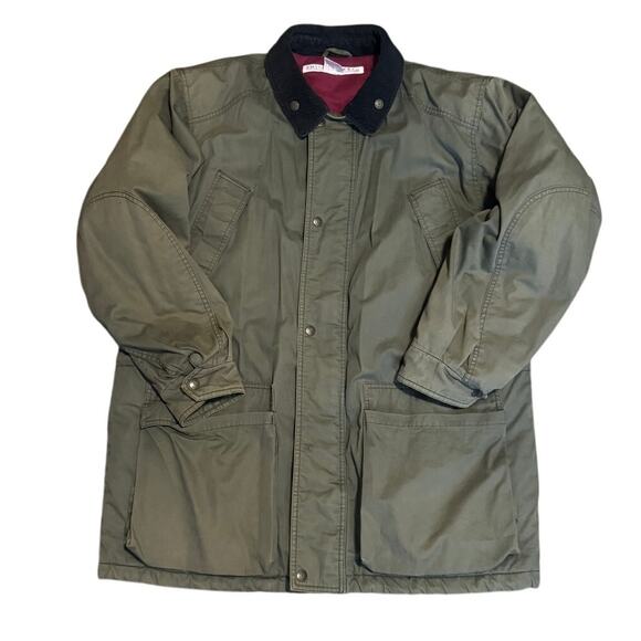Smith & Hawken Olive Green Barn/Work/Chore Coat Corduroy Collar Men’s Large - Picture 2 of 8